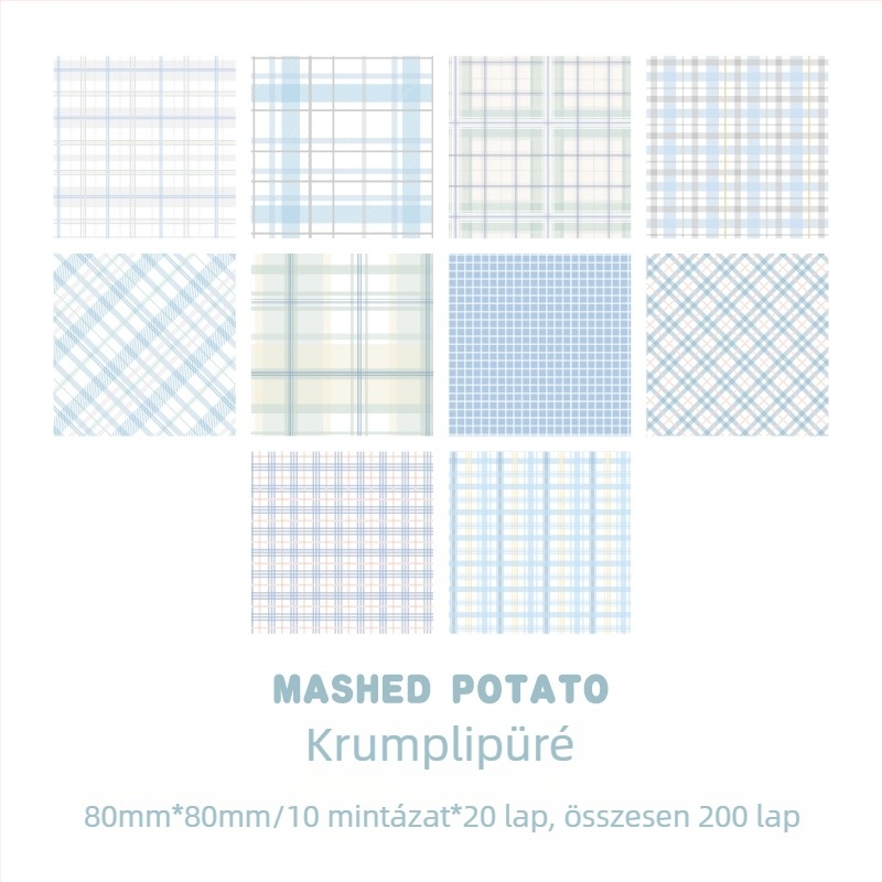 Naptárhoz tervező rácsos jegyzetek, 200 lap, ragasztásra kész, diákoknak