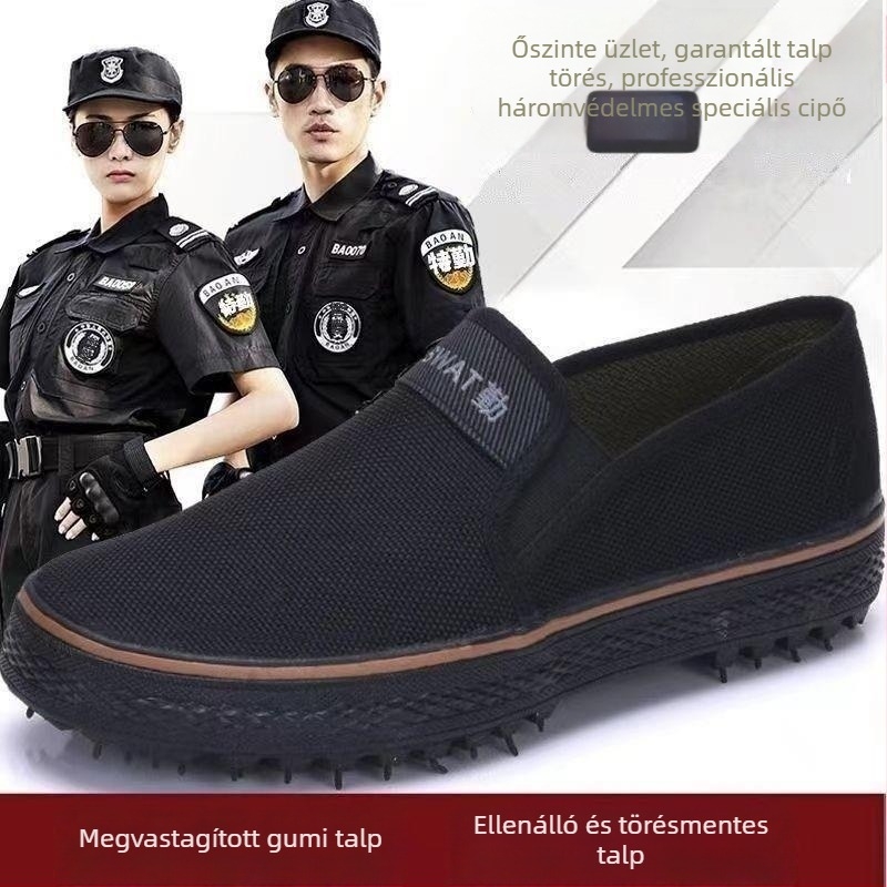 Slip-On munkás cipő; kopásálló; felsőrész vászon; talp gumi; uniszex