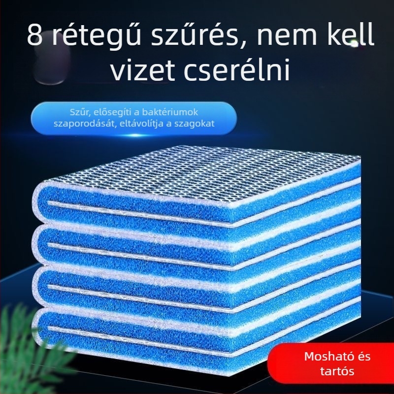 6D szűrőpamut akváriumhoz, magas sűrűségű szűrőpárna, 100×120 cm, újra tisztítható