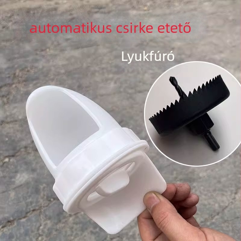 Szárnyasok automata etetője lyukasztóval, nagy kapacitású, modell 006, műanyag