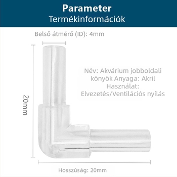 Kooi Ocean 90 fokos L-alakú adapter akváriumi légpumpához, műanyag, 500 darabos csomagban
