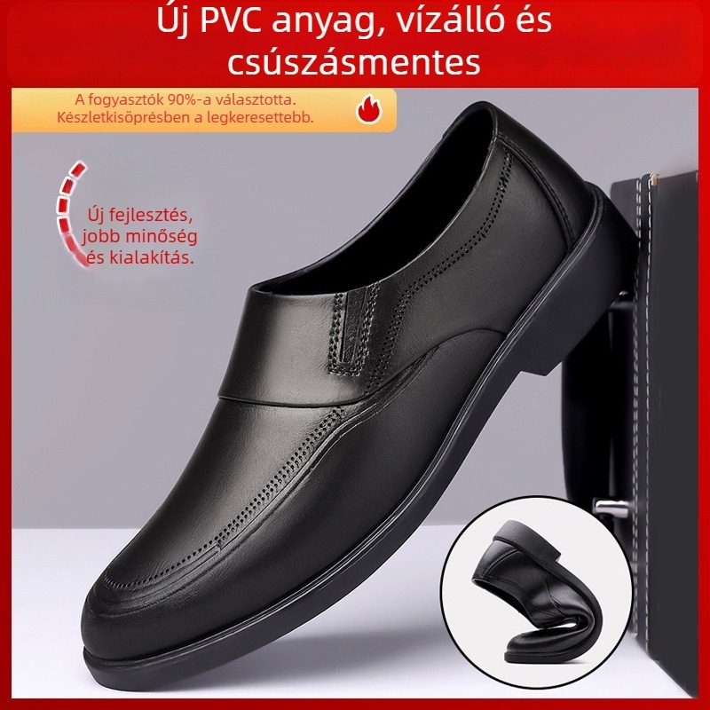 Uniszex esőcipők, alacsony szár, slip-on, vízálló (Felső rész: műanyag, Talp: gumi, Egész éves, Kopásálló)