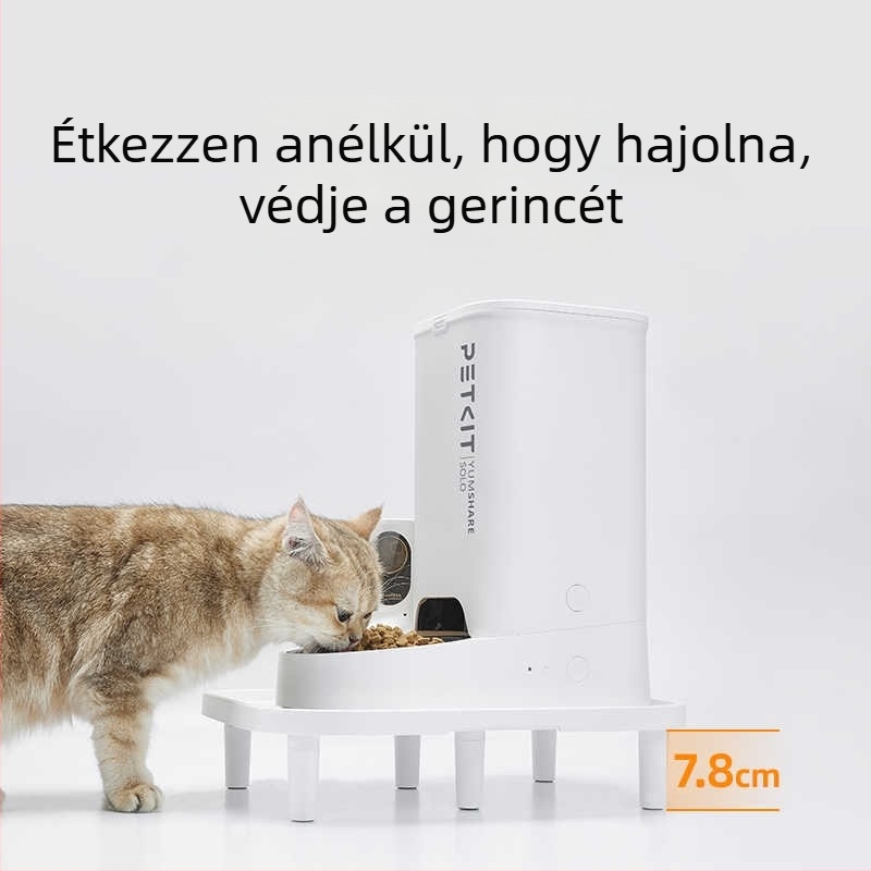 Xiaopei macska emelt etetőállványa – műanyag etetőasztal tál tartóval