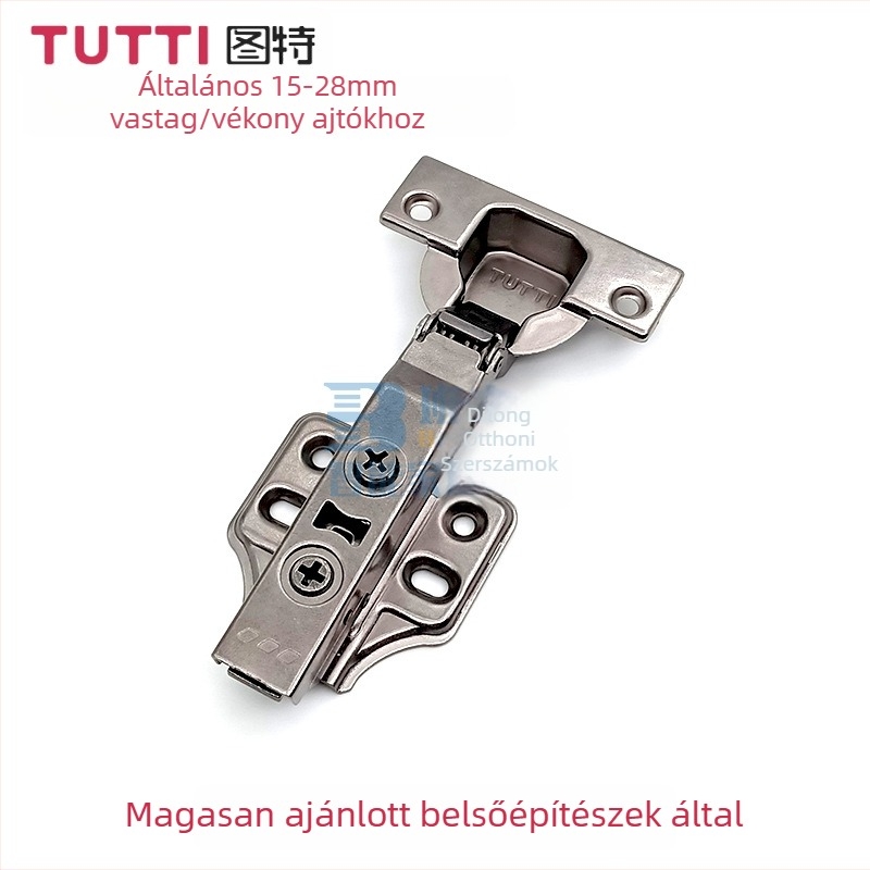 Szekrényajtó csukló turbina állítócsavarral, gyors montázs kazettával, 1 mm vas, stancolás