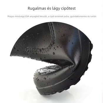 EVA habból készített esőcsizmák - csúszásmentes talp, rövid szár, kerek orr, alacsony sarka (1–3 cm)