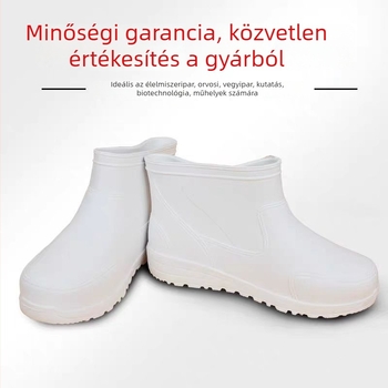 EVA habból készített esőcsizmák - csúszásmentes talp, rövid szár, kerek orr, alacsony sarka (1–3 cm)