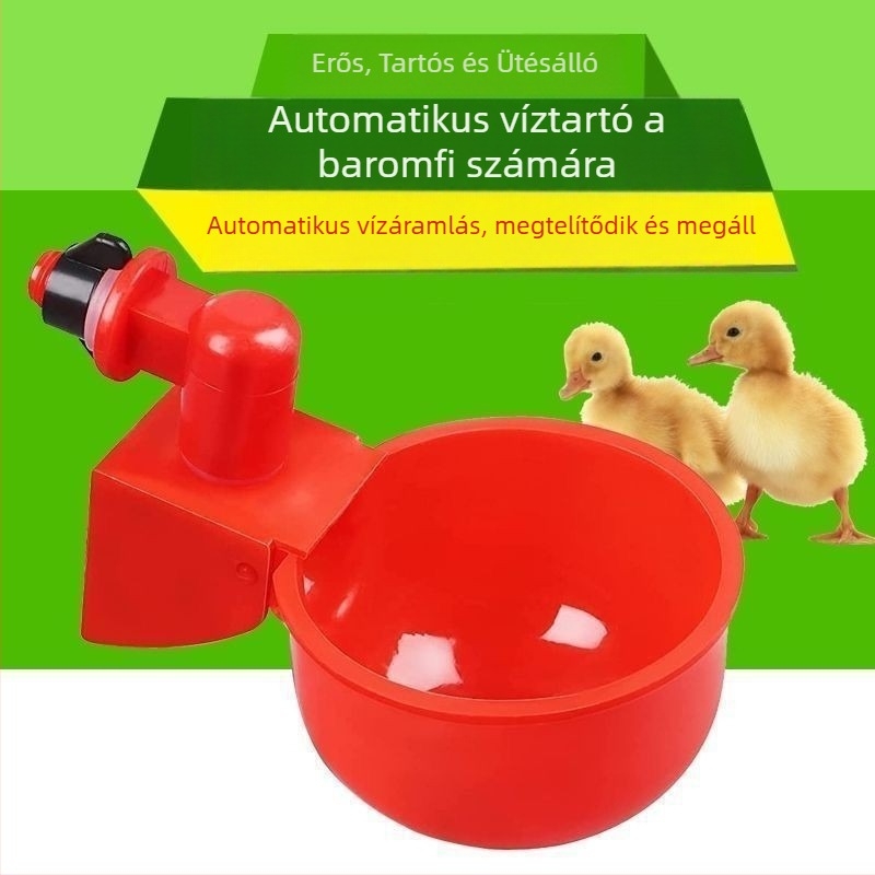 Automata itató baromfiaknak vastagabb ivóedénnyel – csirkék, kacsák, libák, csibék, galambok és fazánok