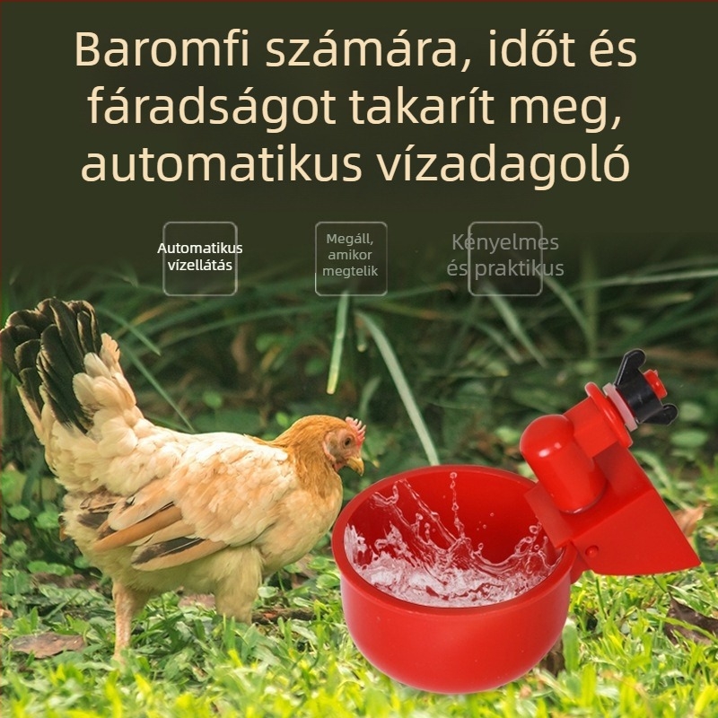 Automata itató baromfiaknak vastagabb ivóedénnyel – csirkék, kacsák, libák, csibék, galambok és fazánok