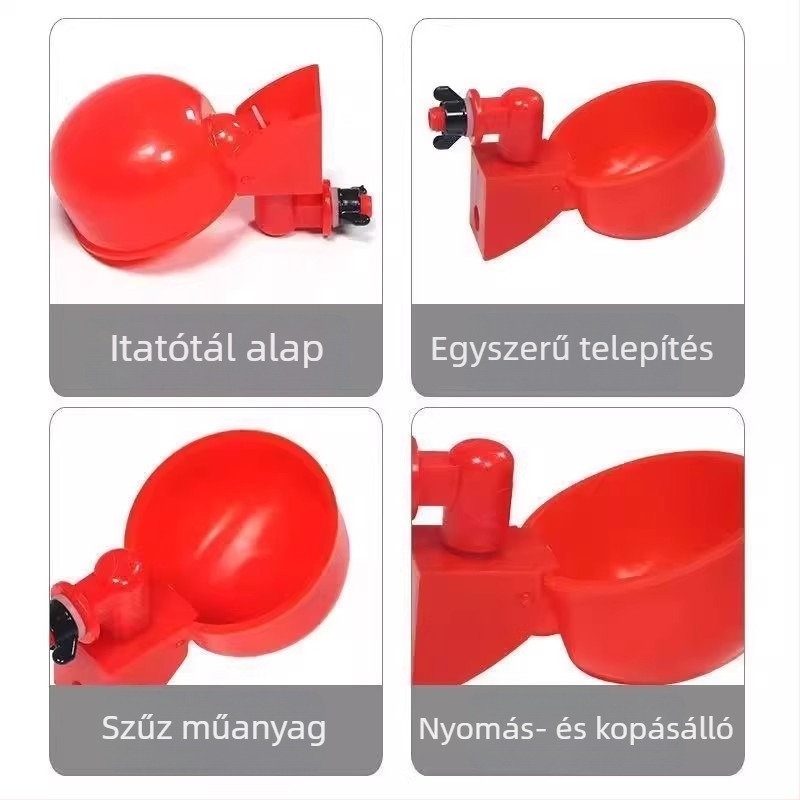Automata itató baromfiaknak vastagabb ivóedénnyel – csirkék, kacsák, libák, csibék, galambok és fazánok