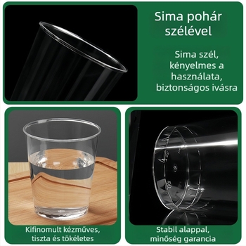 PS műanyag desszert pohár – egyszer használatos mousse pohár fagylalt és desszertekhez, ezüstös hot stamping, fedél nélküli, kapacitások 50ml 270ml 200ml