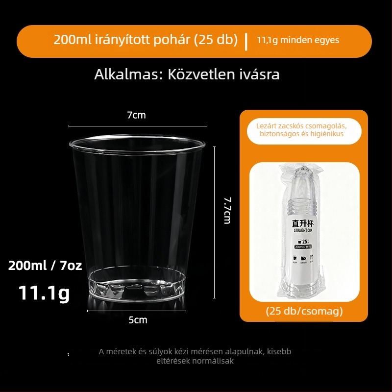 PS műanyag desszert pohár – egyszer használatos mousse pohár fagylalt és desszertekhez, ezüstös hot stamping, fedél nélküli, kapacitások 50ml 270ml 200ml