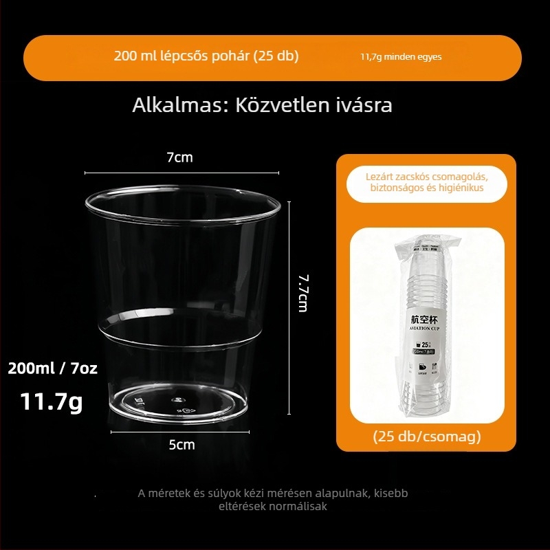 PS műanyag desszert pohár – egyszer használatos mousse pohár fagylalt és desszertekhez, ezüstös hot stamping, fedél nélküli, kapacitások 50ml 270ml 200ml