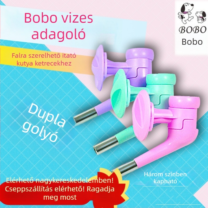 Bobo automata itató berendezés háziállatoknak, függő palackkal, macskáknak és nagytestű kutyáknak