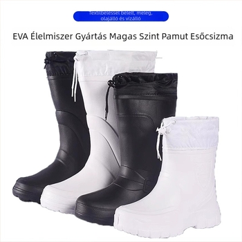 EVA esőcsizma, magas szárú, csúszásmentes, vízálló, belső mesterszőrrel bélelt, konyhai és gyári használatra