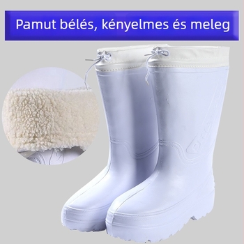 EVA esőcsizma, magas szárú, csúszásmentes, vízálló, belső mesterszőrrel bélelt, konyhai és gyári használatra