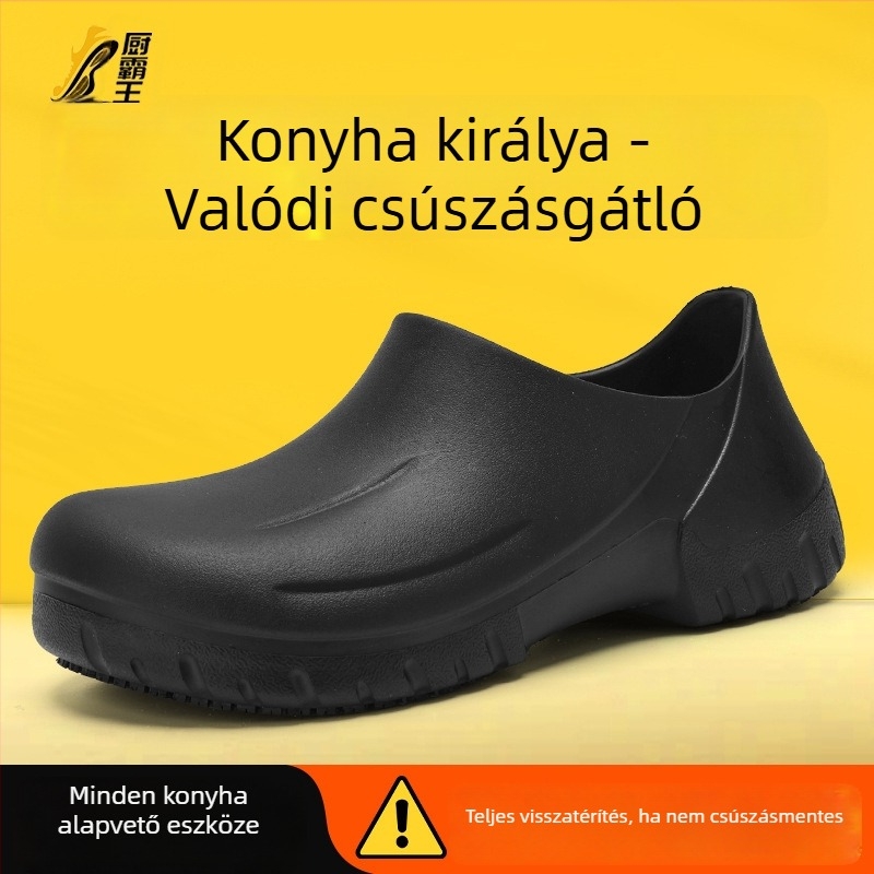 Uniszex konyhai munkacipő, EVA felsőrész és talp, vízálló, csúszásmentes, alacsony szárú, lapos sarok, modell cs1373