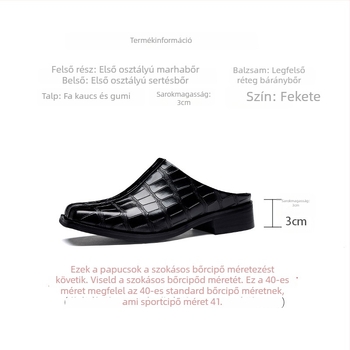 Férfi slip-on mokaszín, brit stílusú, tehénbőrből készített, emboss krokodil mintával, gumírozott talppal