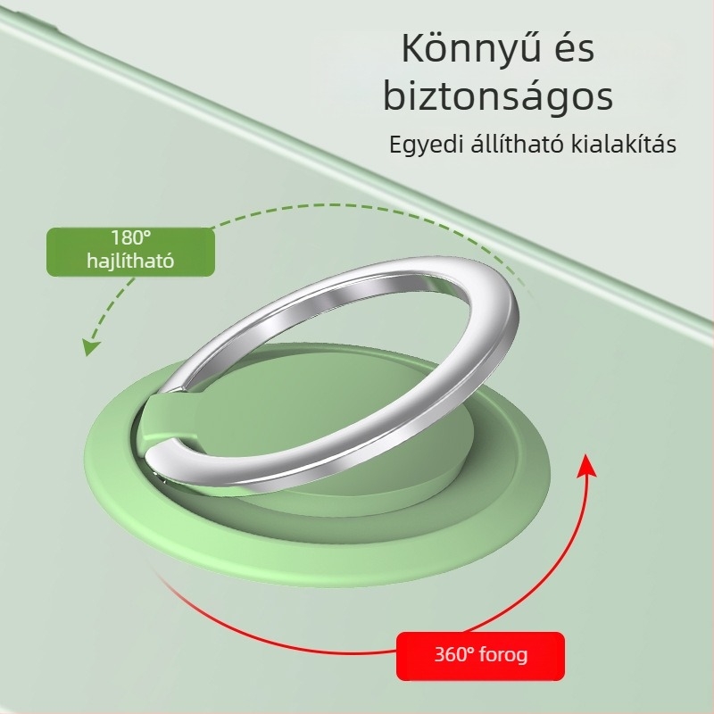 Telefon gyűrűs tartó – mágneses autó- és asztali tartó, fém, Raufini, testreszabás támogatott