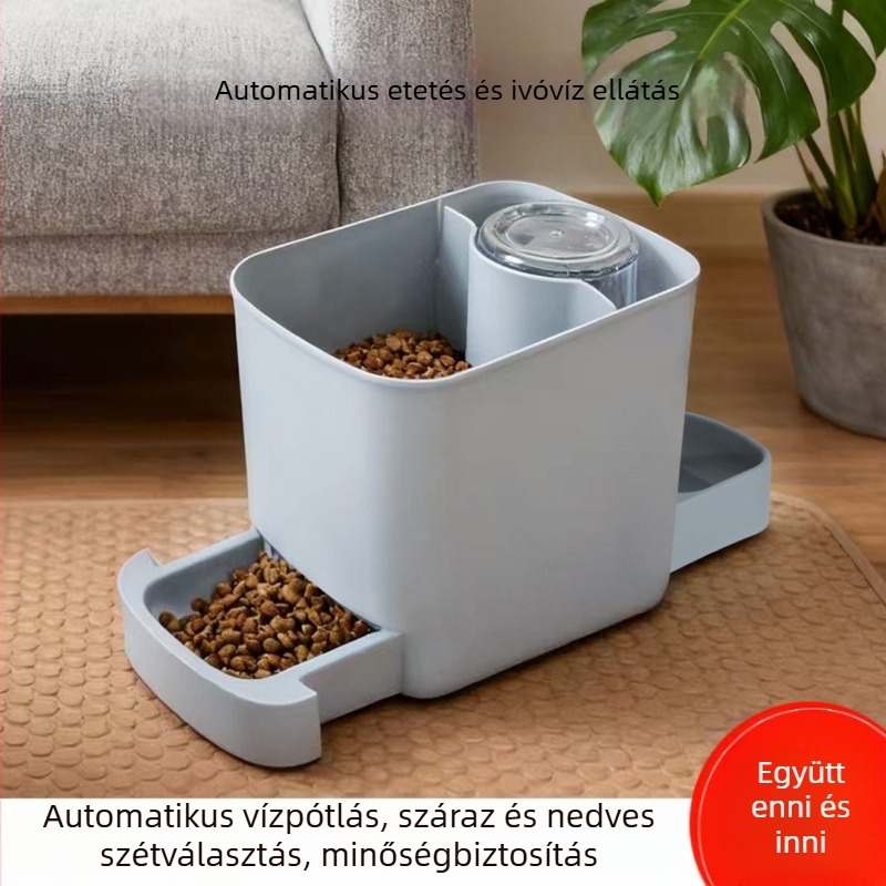 Automata víz- és etető tál macskáknak — ABS+PP, Squinting Pet márka, automata etető rendszer, macskáknak, okos funkció nélküli