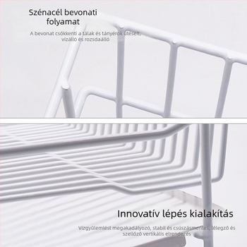 304 rozsdamentes acélból készült mosogató csepegtető polc, asztali kivitel, egyszerű és modern stílus