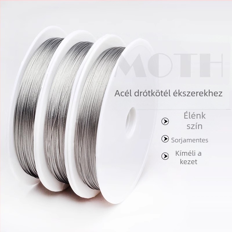 Műanyag bevonatú puha acéldrót DIY ékszerkészítéshez, gyöngyhurkoláshoz és karkötőkhöz