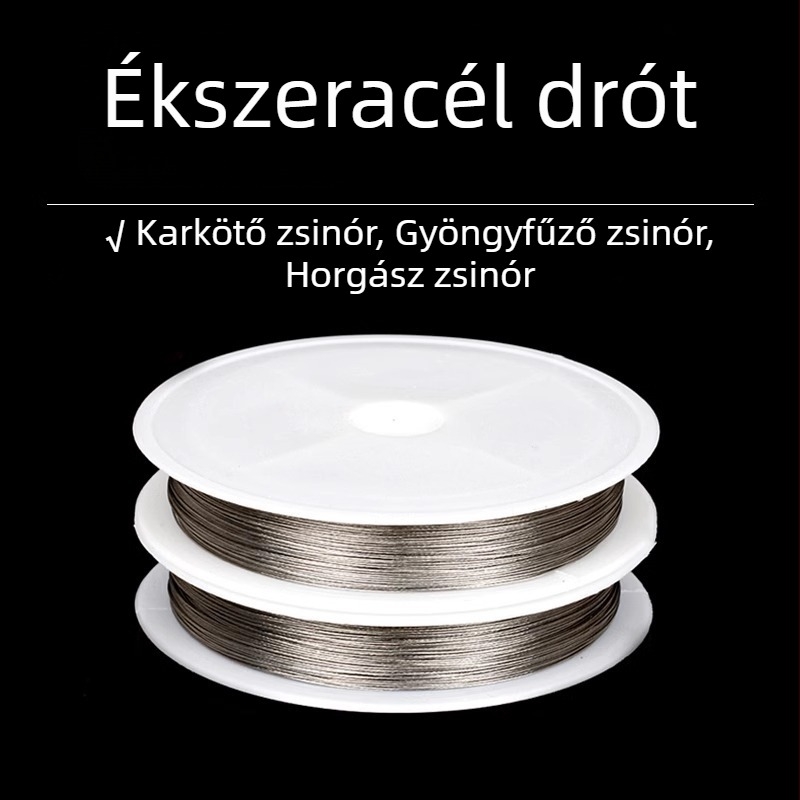 Műanyag bevonatú puha acéldrót DIY ékszerkészítéshez, gyöngyhurkoláshoz és karkötőkhöz
