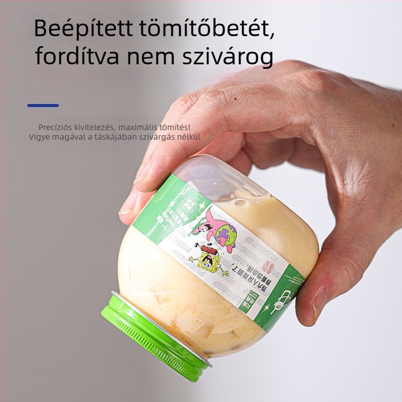 Egyszer használatos tejes tea és kávé pohár, kis méretű, műanyag, elvitelhez, szívószállal