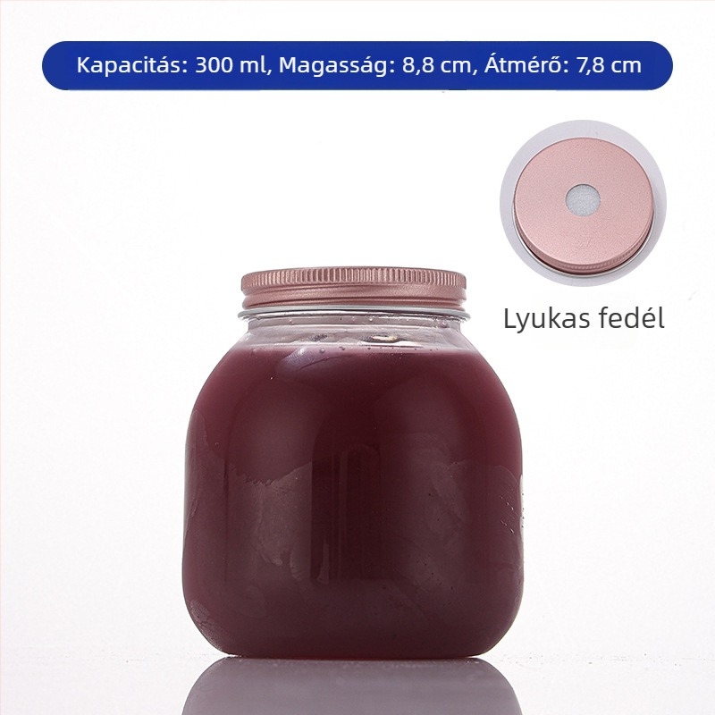 Egyszer használatos tejes tea és kávé pohár, kis méretű, műanyag, elvitelhez, szívószállal