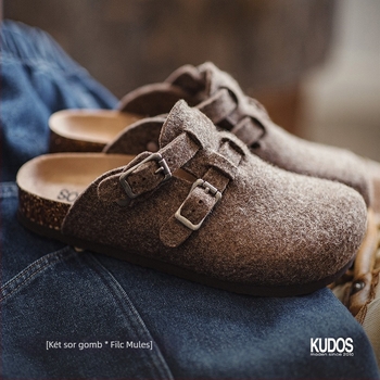 Férfi gyapjúfilcből készült mule cipő, EVA talp, Slip-On, ősz 2024
