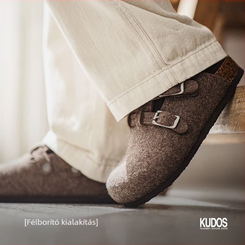 Férfi gyapjúfilcből készült mule cipő, EVA talp, Slip-On, ősz 2024