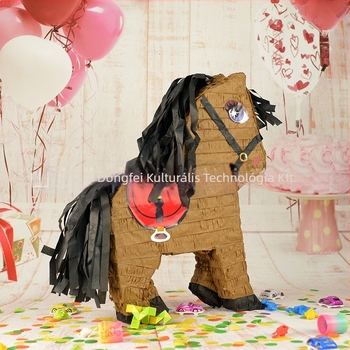 Ló témájú pinata dekoráció születésnapi bulira — papírból készült lógó dísz, rekvizit a színpad megtervezéséhez