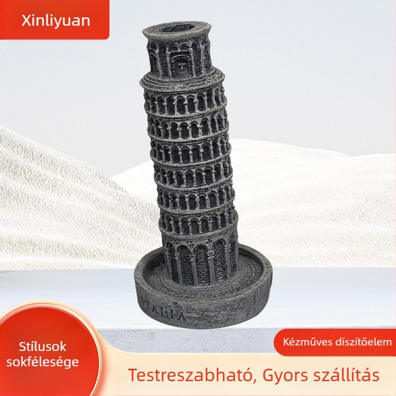 Pisa ferde torony modell dísztárgy — Gyanta; Dísztárgy; Ajándék alkalmak: születésnap, utazási emlék, diplomaosztó; Üzleti ajándék.
