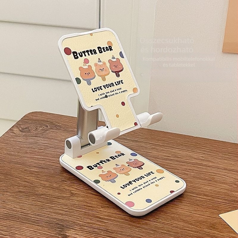 Műanyag emelt telefon-tartó vezeték nélküli töltéssel