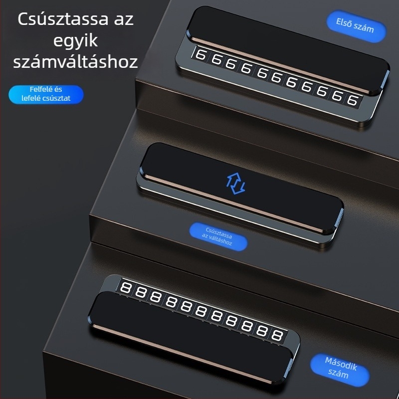 Ideiglenes parkolási tábla, STOP jel formájú, modell V6, fém test, ötvözet alap + tükrös PC, logó nyomtatás elérhető