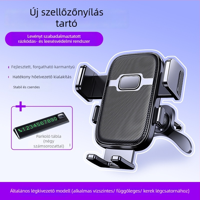 Mo jile Autótelefon-tartó - Snap-on rögzítés a szellőzőnyílásra, Univerzális kompatibilitás, Nincs áramellátás
