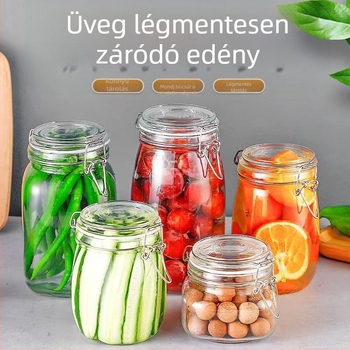 Üveg zárható élelmiszertároló edény, kapacitás 300 ml alatt, mikrohullámú sütőben használható, szabálytalan alakú, logóval nyomtatva