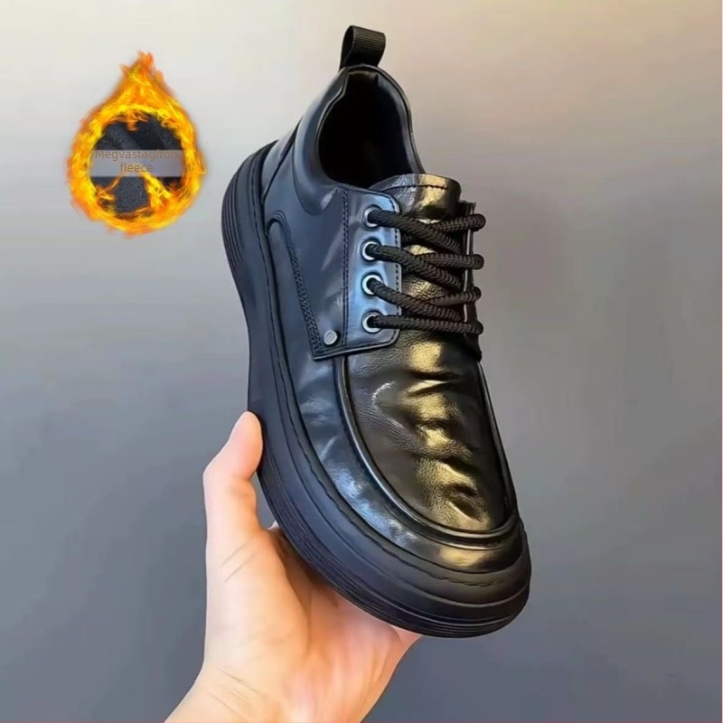 Férfi Puha Bőr Casual Cipő | Felső: Super Fiber; Belső: Pigskin; Talp: Gumi; Orr: Kerek; Sarokmagasság: 1–3 cm