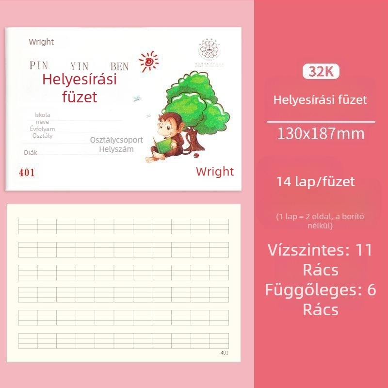 Általános iskolai munkafüzet: Pinyin, aritmetika, írás, rajz és kínai karakterek helyesírása óvodásoknak
