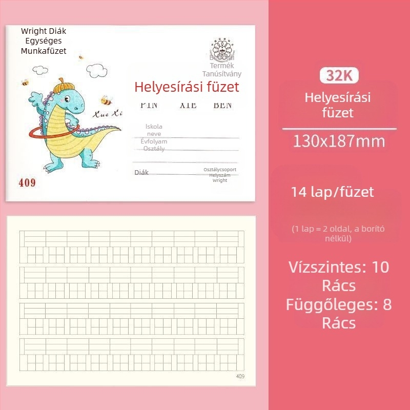 Általános iskolai munkafüzet: Pinyin, aritmetika, írás, rajz és kínai karakterek helyesírása óvodásoknak