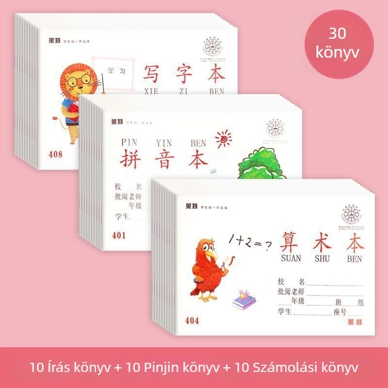 Általános iskolai munkafüzet: Pinyin, aritmetika, írás, rajz és kínai karakterek helyesírása óvodásoknak