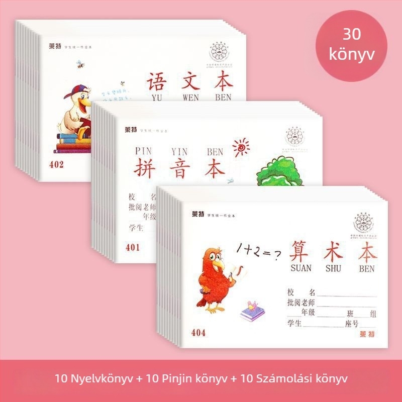 Általános iskolai munkafüzet: Pinyin, aritmetika, írás, rajz és kínai karakterek helyesírása óvodásoknak