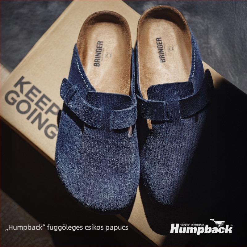 Toe-Drag Mule Cipő Férfiaknak – Casual Slip-On EVA talppal, felsőrész velúr bőr, állítható csattal