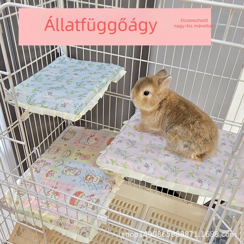 Nyusziknak és kis háziállatoknak – Függő ágy ketrecbe, vasvázú platforma, habszivacs párnával és huzattal