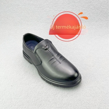 Férfi slip-on PU bőr cipő, csíkos mintával, alacsony sarok 1-3 cm, injektált PU talp