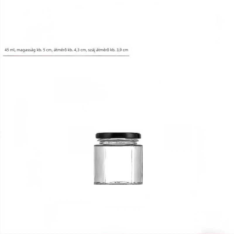 Élelmiszerbiztonságos, zárható hatszögletű üvegfedéllel, mézhez, chili szószhoz és citromlekvárhoz