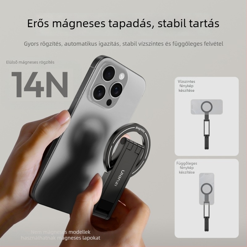 Mágneses telefonos tripod – alumínium ötvözet, univerzális állvány, rezgéscsökkentés