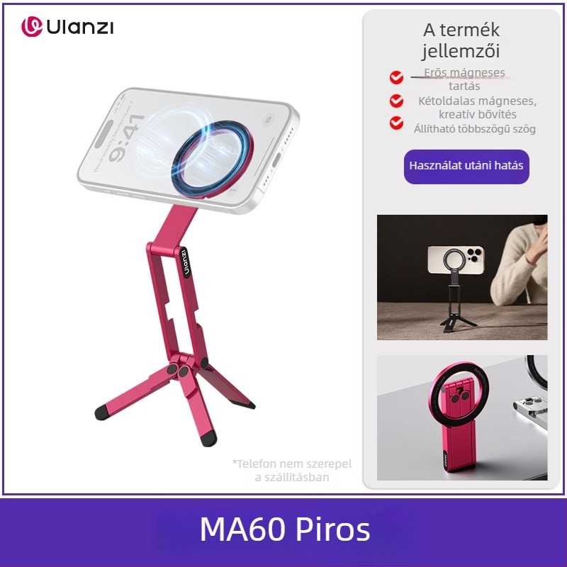 Mágneses telefonos tripod – alumínium ötvözet, univerzális állvány, rezgéscsökkentés