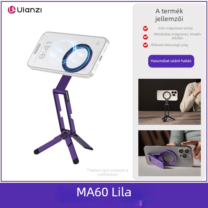 Mágneses telefonos tripod – alumínium ötvözet, univerzális állvány, rezgéscsökkentés