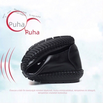 Férfi Bean Shoes PU bőrből, pánttal, kerek orr, lapos sarka – angol stílus üzleti-szabadidő