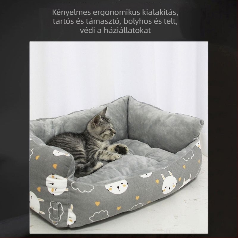 Kivehető és mosható macska ketrecre készült matrac, egész éves használatra, melegen tartja a háziállatot